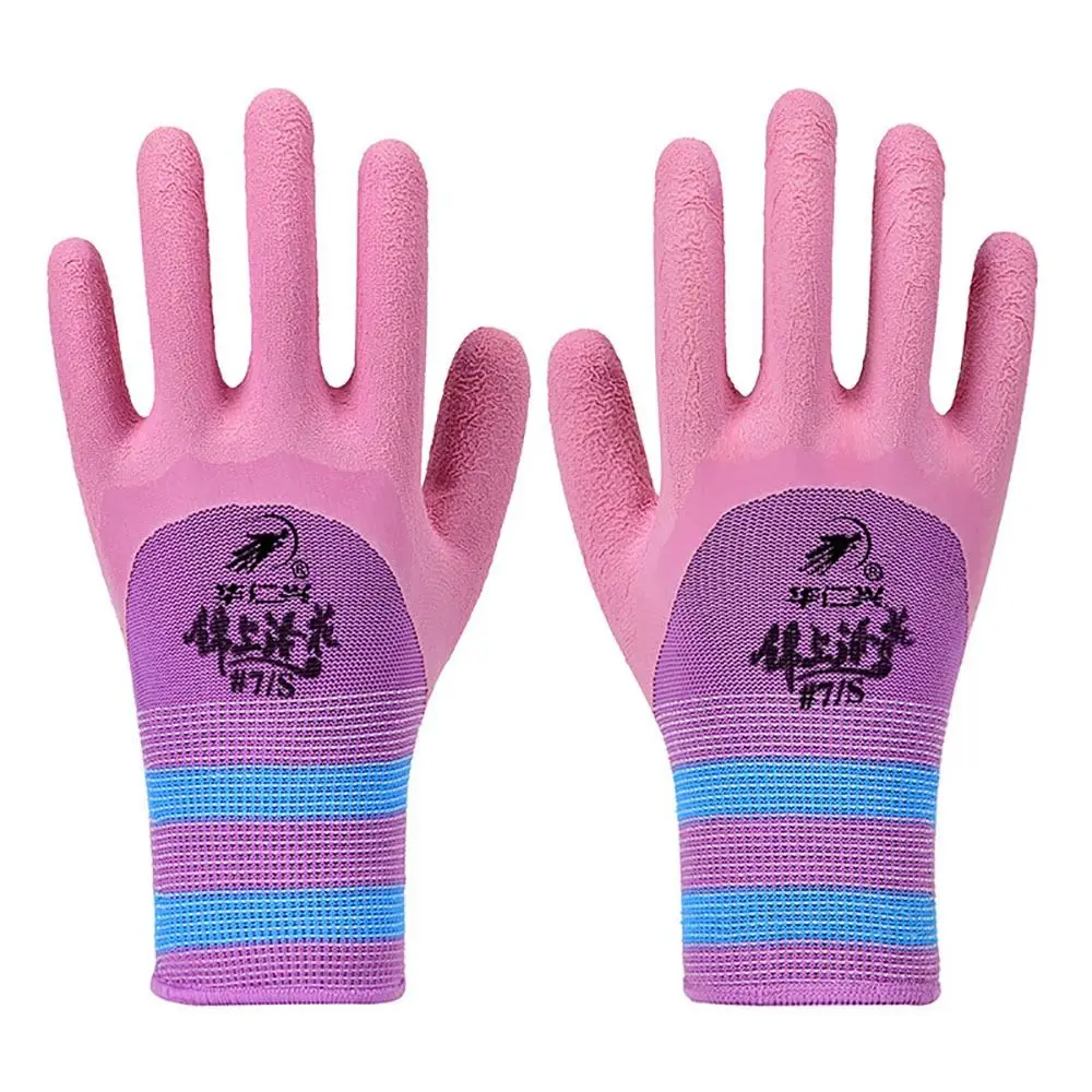 Tool Pink Working Gloves Latex 15 Needles Rubber Coated Glove Flexible Wear-resistant Protective Mittens Female