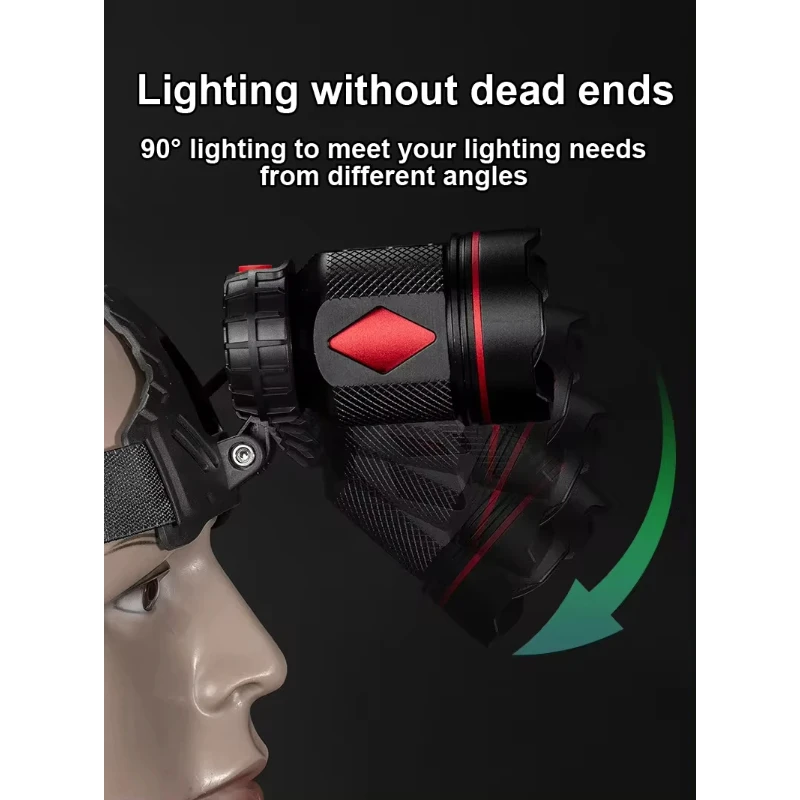 Most Powerful LED Headlamp 10000000LM Super Bright High Power USB Rechargeable Waterproof Headlight Camping Fishing Head Lantern