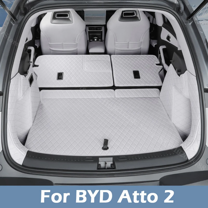 For BYD Atto 2 2024 2025 2026 PU Leather Trunk Mat Car Waterproof Floor Mat Car Accessories Fully Surrounded Original Factory