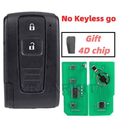 Для Toyota Prius Corolla Verso 2004-2011: Умный бесключевой доступ (Remote Keyless Go) с 2/3 кнопками, 312/433/315 МГц, чип 4D
