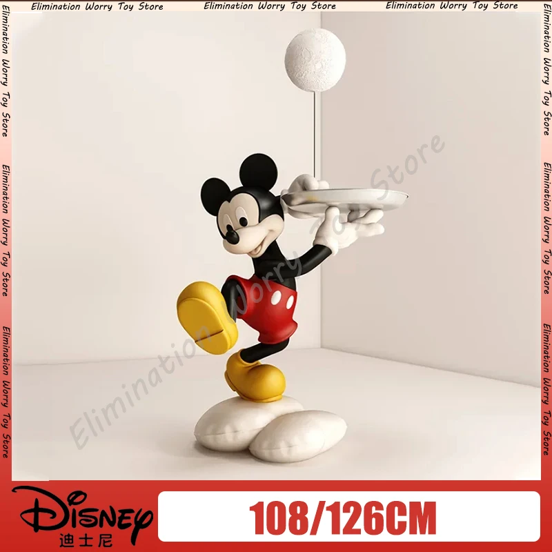 Disney Anime Figure Mickey Mouse Tray Led Light 108/126cm Action Figure Collection Model Living Room Study Home Decoration Doll