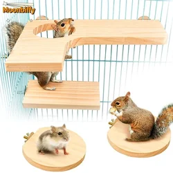 5Pcs/set Natural Wood Hamster Stand Platform Rat Activity Playground Chinchilla Cage Accessories with Washers for Birds O11 21