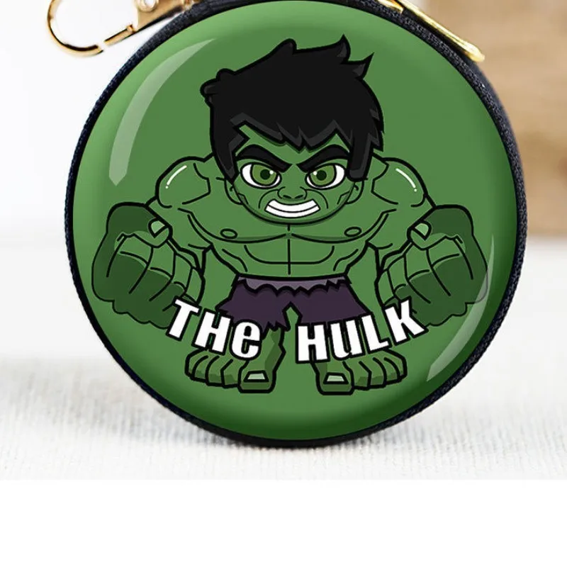 Marvel Spider-Man 아이언 맨 캡틴 아메리카 만화 애니메이션 어린이 지갑 소년 미니 헐크 틈새 동전 지갑 헤드폰 가방