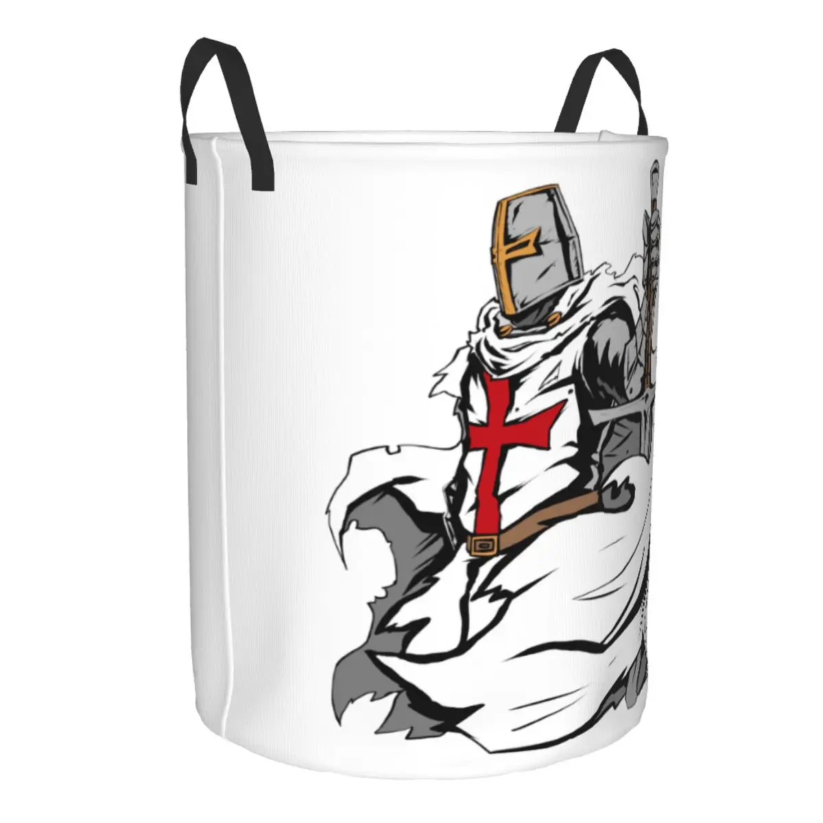 Knight Templar Sword Crusader Laundry Basket Collapsible Toy Clothes Hamper Storage Bin for Kids Nursery