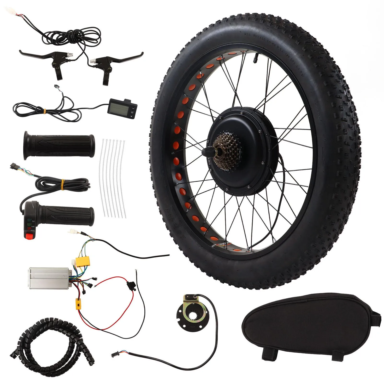

Electric Bike Conversion Kit 1500W 48V Rear Wheel Hub Motor S866 Display Conversion Kit for 26 Inch 4.0 Thick Tire Snow Bike
