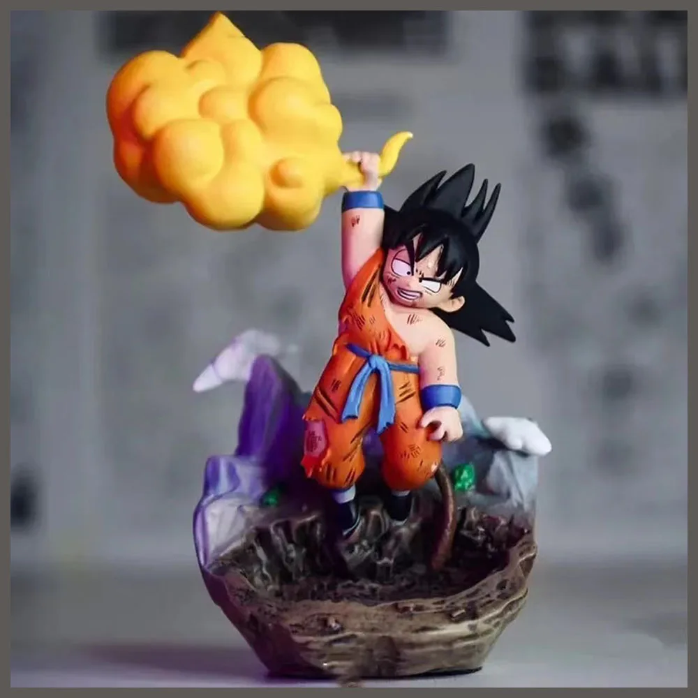 Figuras de Dragon Ball de Anime de 9cm, figuras de acción de Son Goku de onda de contención malvada, estatua de Pvc de Super Saiyan, juguetes de modelos coleccionables, regalo