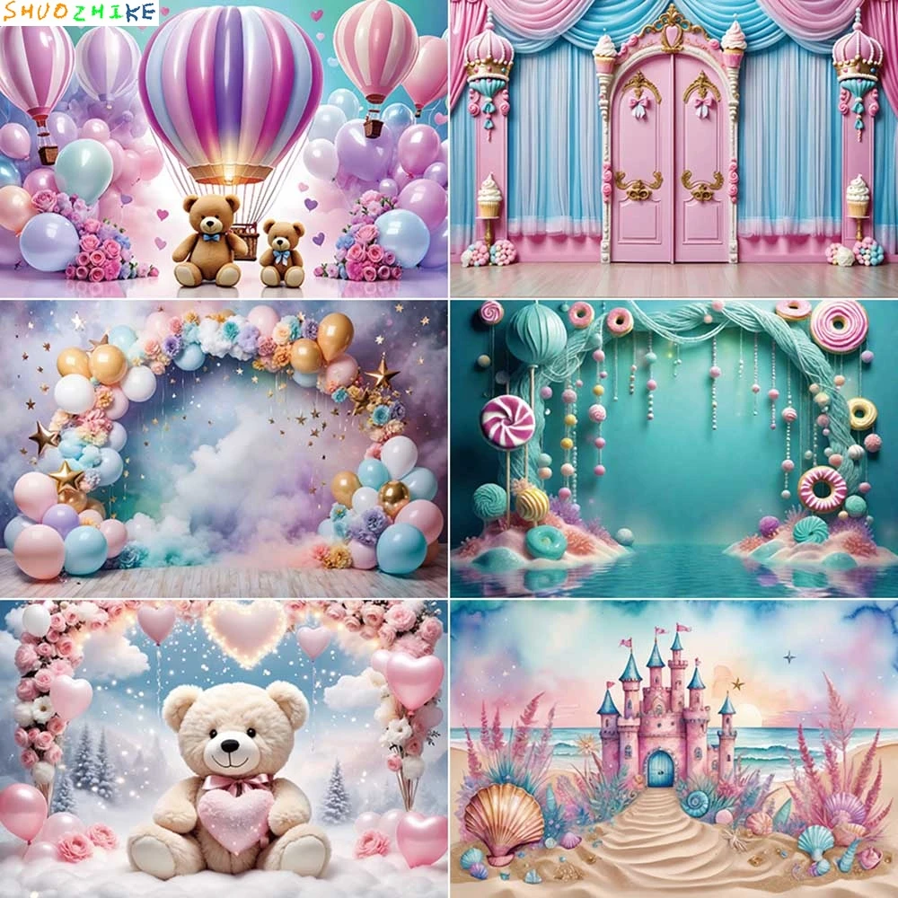 

Children Birthday Party Photo Zone Studio Backdrop Candyland Mermaid Frozen Princess Background Photography Photobooth