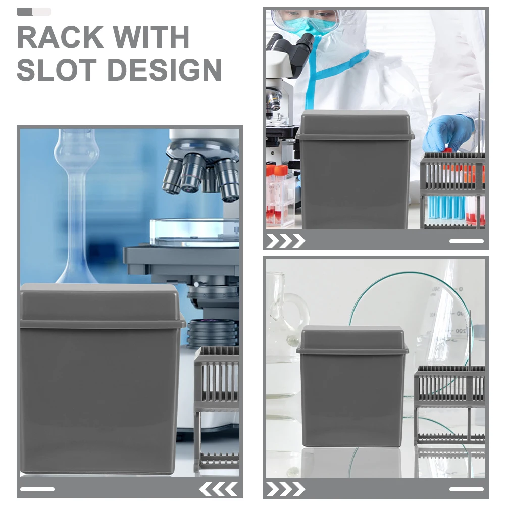 

2 Sets Plastic Jars With Covers Laboratory Slot Design Spill-Proof Container For Experiments Microscope Storage