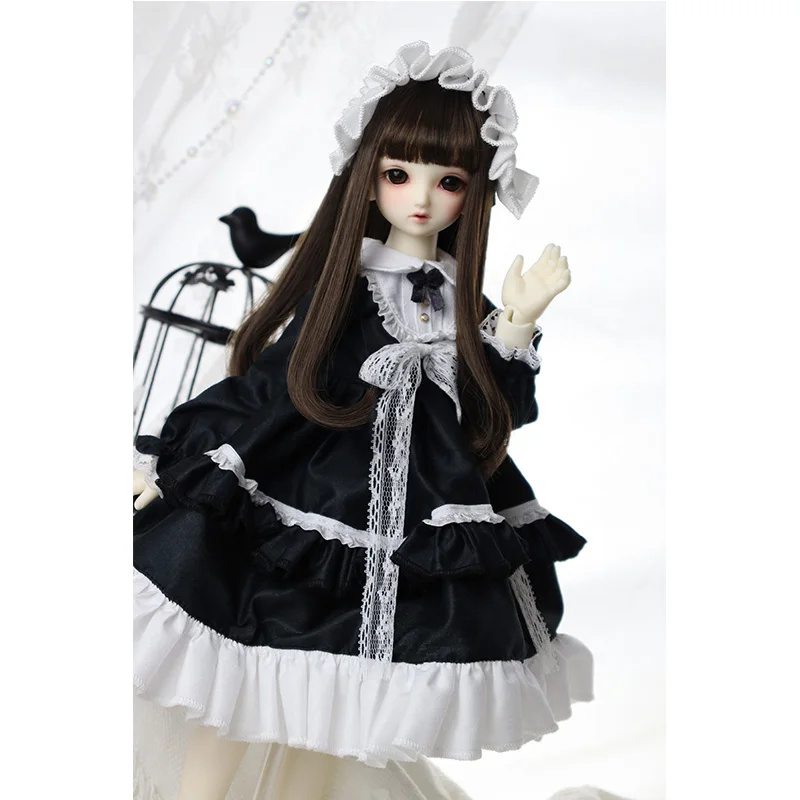 bjd doll clothes set for 1/3 1/4 1/6 blyth size bjd cute black dress for girl doll accessories (two points)