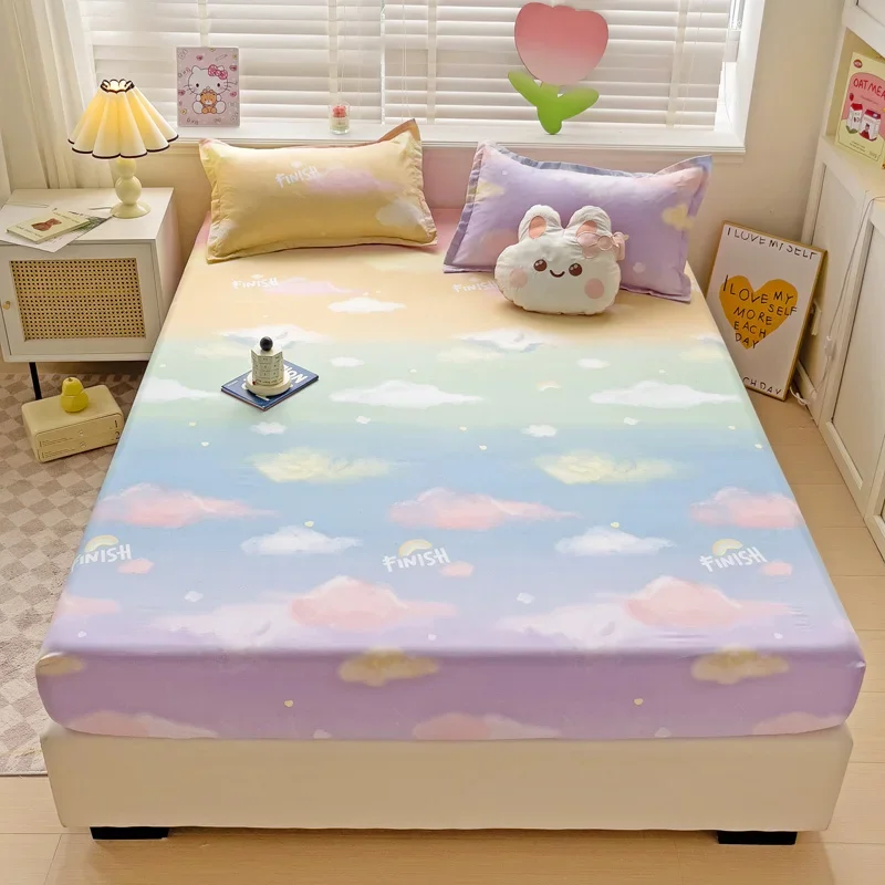 Fantasy Clouds Spannbettlaken-Sets, weicher und atmungsaktiver Matratzenbezug für Mädchen, Kinder, Frauen, bezauberndes Bettwäsche-Set, geeignet für Schlafzimmer