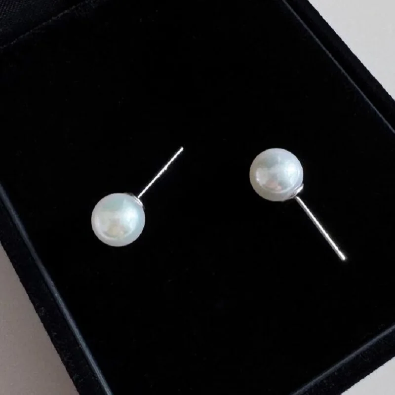 Pearl Stud Earring 6mm Elegant Classic Ear Jewelry Round Luxury Ear-ring Retro Vintage Women Lady Wedding Party Gift Choice