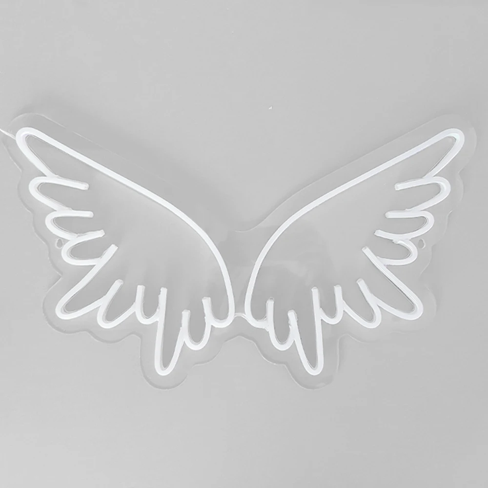 Personalizado Neon Angel Wings Aniversário do casamento feliz iluminado Sinais de néon baratos Led Wall Art Pictures Home Improvement Fairy Light