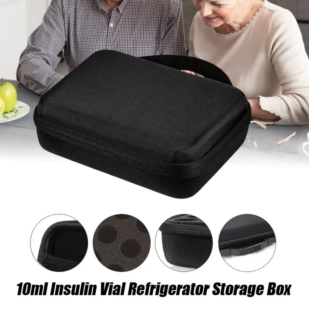 30/60 Slots Insulin Vial Storage Box 10ml With Mesh Bag Insulin Case Wear-resistant Waterproof Essentials Oil Case for Home