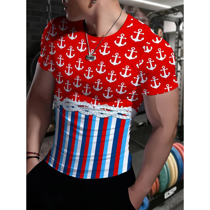 Men's High-Elasticity Fitness Short Sleeve ShirtTShirt3DPrinted tight-fitting quick-dry sports top breathable clothing