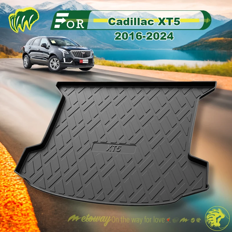 

For Cadillac XT5 2016-2024 TPE Custom Fit Car Trunk Mat All Season Black Cargo Mat 3D Shaped Laser Measured Trunk Liners