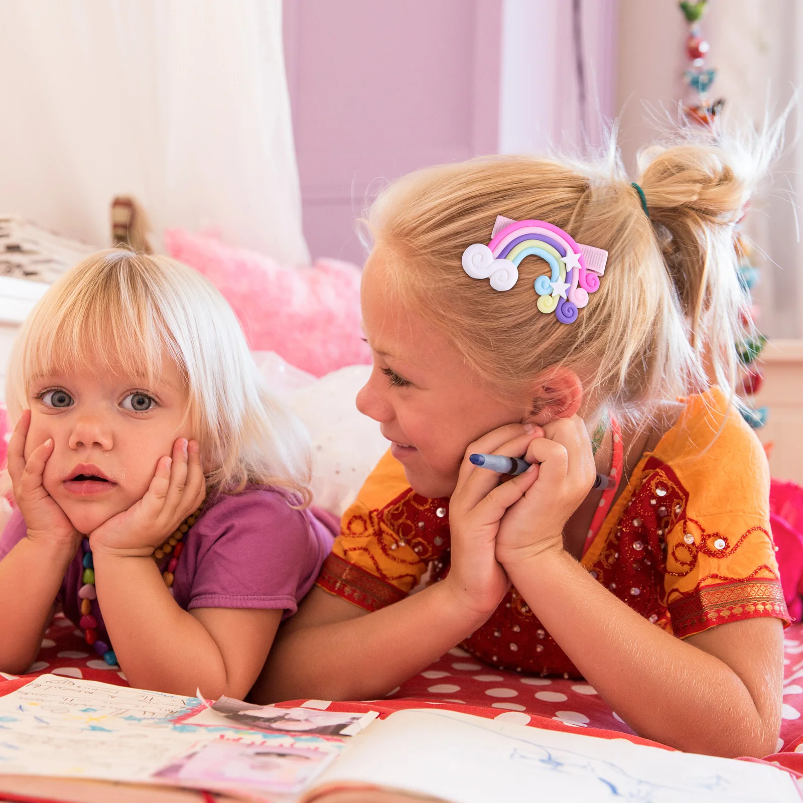 

20Pcs Rainbow Hairpin Lovely Cartoon Design Hair Clips for Kids Girls Children Birthday Christmas Party Gift Hair Clip