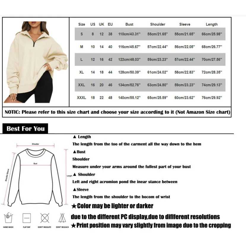 Women Half Zip  Sweatshirts Long Sleeve Drop Shoulder Fleece Workout Hoodies Pullover Clothes