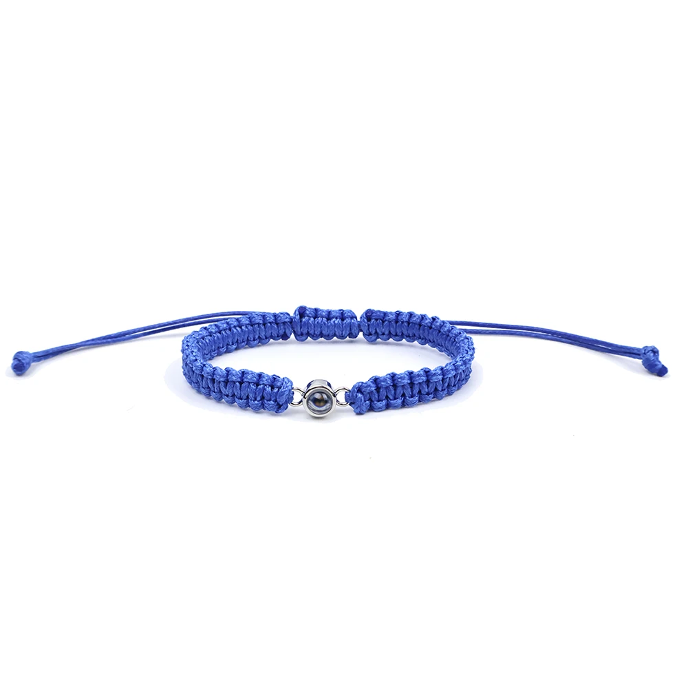 Bunte Seil-Armbänder, individuelle Farbe, Foto-Anhänger, handgewebte Kette, Schmuck für Frauen oder Männer, Freundin, Geschenk, modisch, romantisch – Detail 3