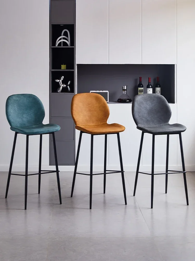 Sedia da bar moderna e semplice Sedia da bar con schienale per la casa Sgabello alto di lusso leggero nordico Sedia da isola anteriore Sgabello da bar Sgabello da bancone