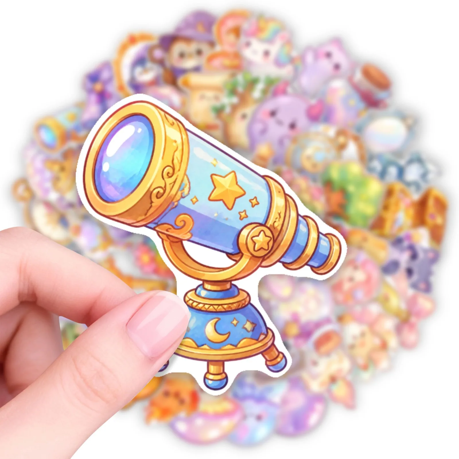 50pcs Cute Wizard Fairy Magic Fantasy Cartoon Graffiti Waterproof Decorative Stickers for Notebook Guitar Luggage Stationery Box