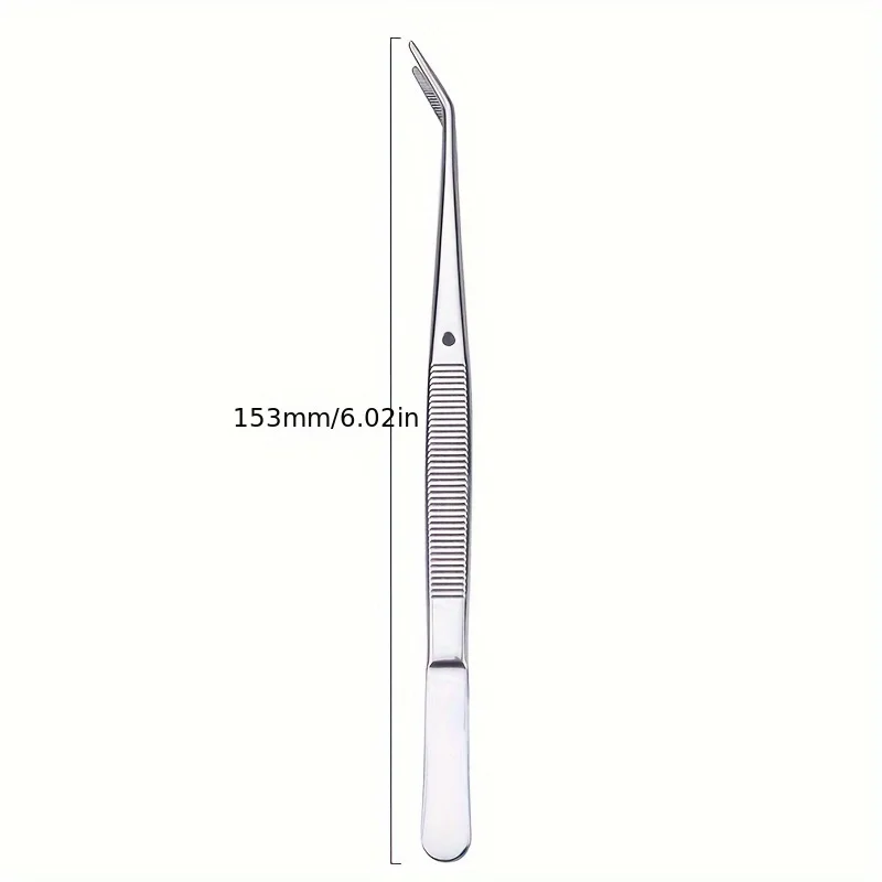 2pcs Stainless Steel Multi-Purpose Tweezers - Perfect For Nail Art, Dental Crystals & Cotton Picking image 5