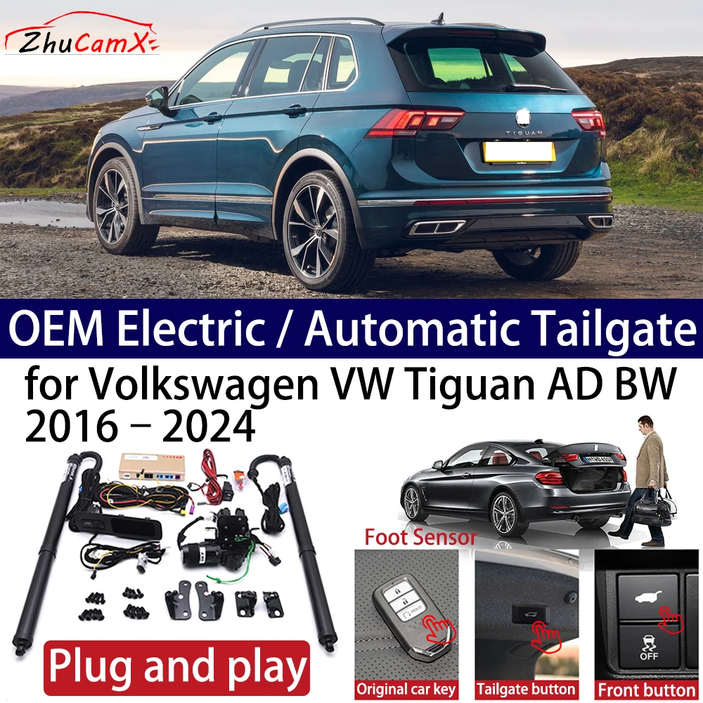 ZhuCamX for Volkswagen VW Tiguan AD BW 2016–2025 Car Power Electric Automatic One-Click Smart Liftgate Tail Gate Support Opener