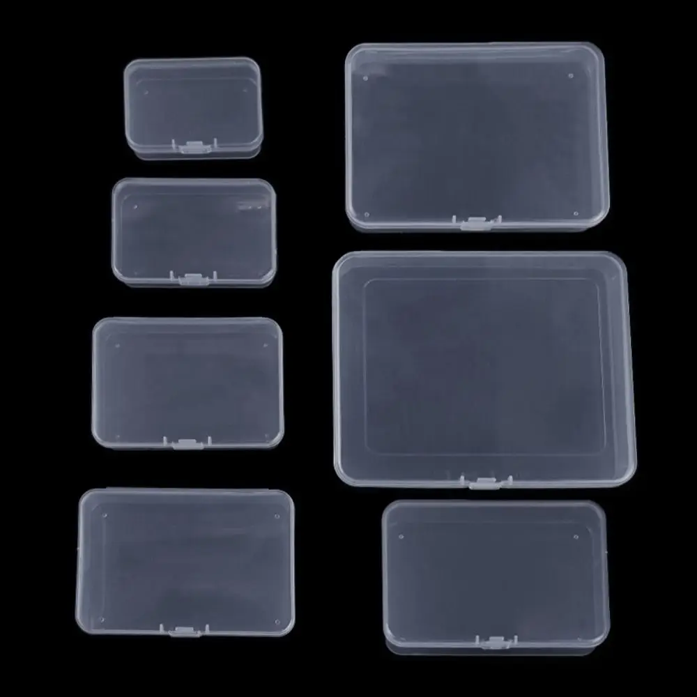 New Square Transparent Storage Box Plastic 8 Sizes Jewelry Beads Container Transparent Small Items Case Packing Boxes