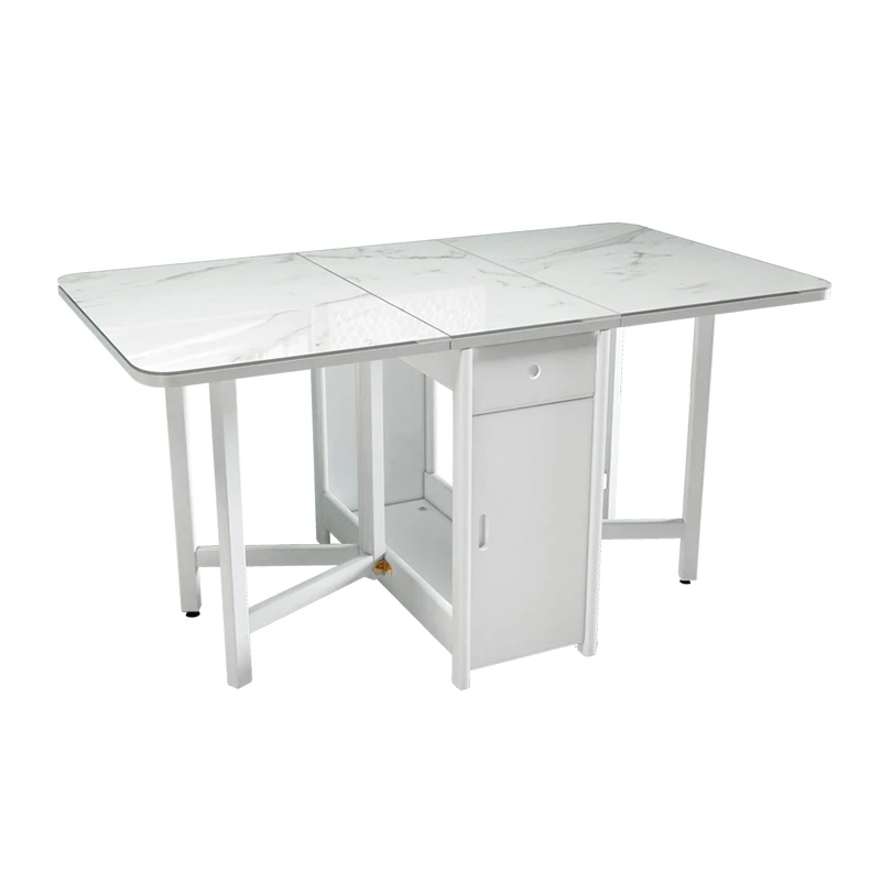 

Solid wood telescopic table household rectangular simple modern mobile dining table