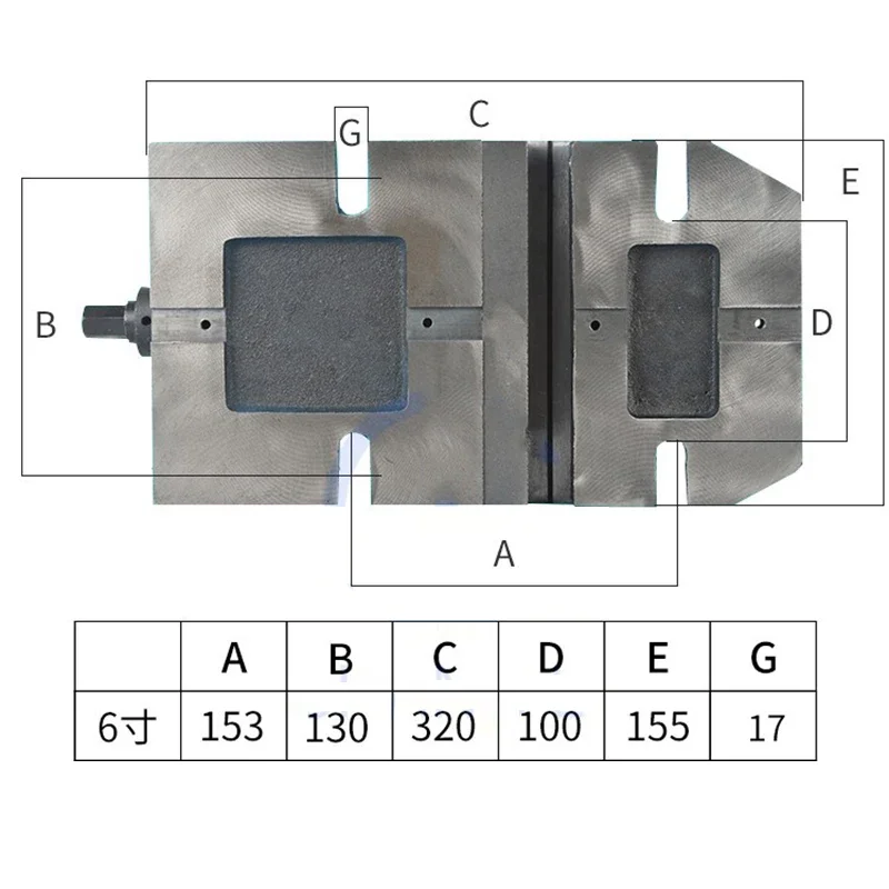 Large Opening Precision Machine Combination Parallel Jaw Vise XW-6 Free-Style Parallel Jaw Vise Split-Type Milling Machine Vise