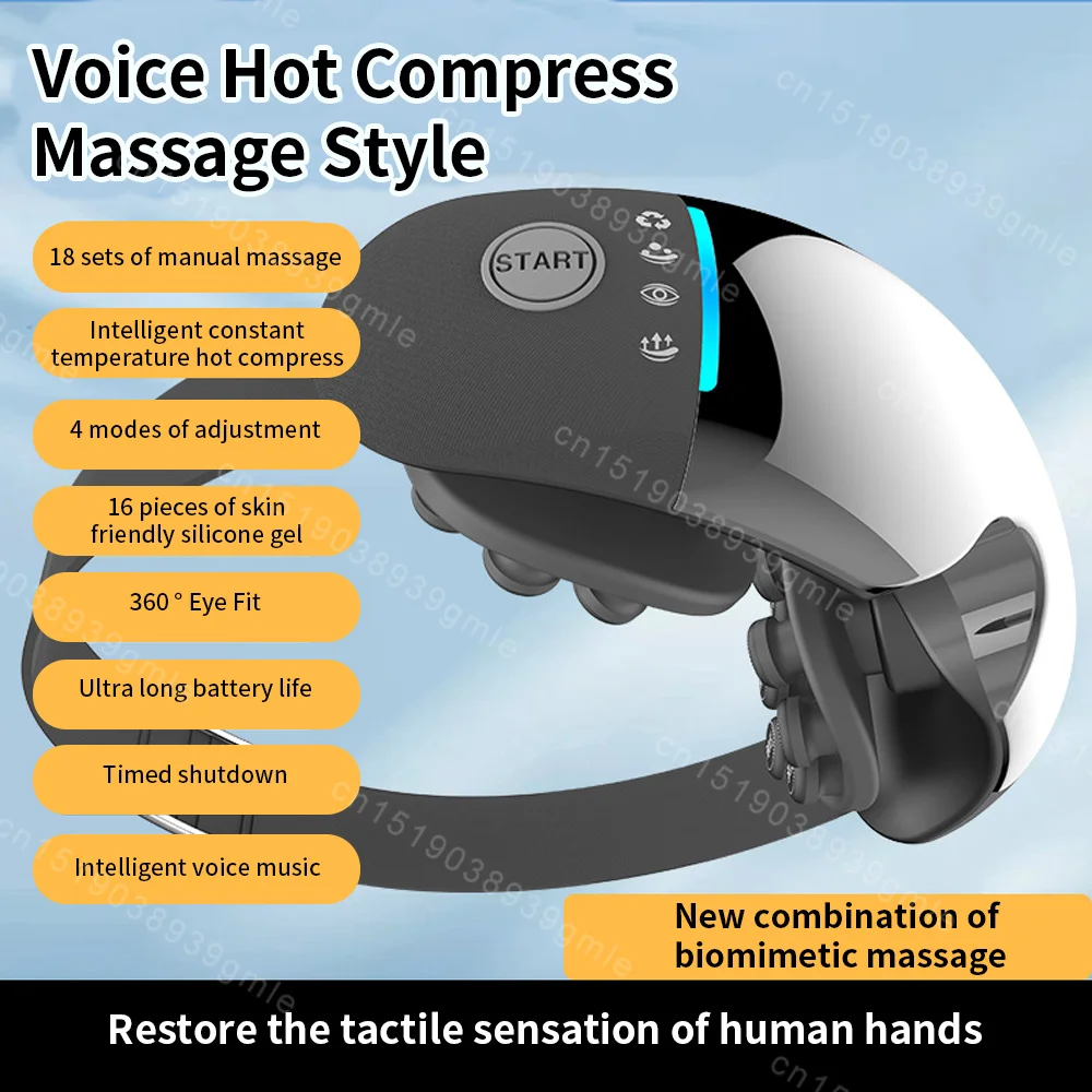 4D Electric Eye Massager Point Heating Eyes Massager Device Hot Compress Eye Care Glasses Acupoint Massage Relieve Fatigue Relax