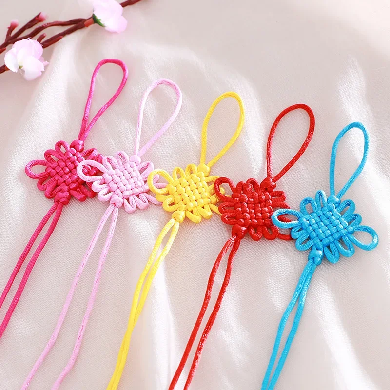 10PC Chinoiserie Manual Weave Chinese Knot Tassel Pendant Key Chain Blessed Peace Jewelry Accessory Material Supply Mascot Decor