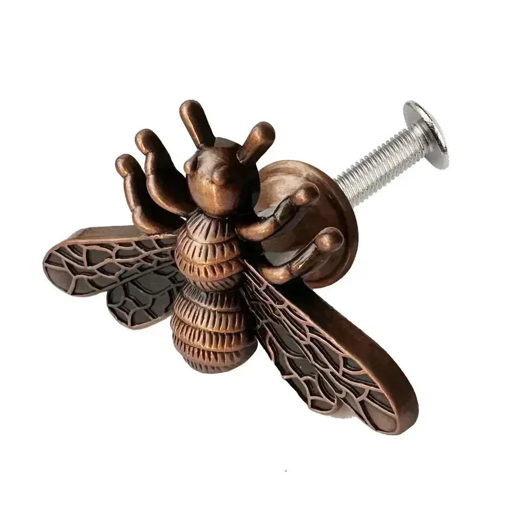 Be In Your Mind 10-Pack Metal Bee Shape Cabinet Knobs – Bronze Pulls For Drawers, Wardrobes & Cupboards (29.8x17.9x12.9mm)