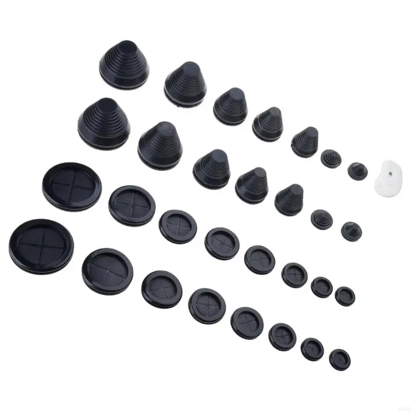  30Pcs Tower Closed Rubber Grommets Double Sided Protect Rubber Grommets Rings