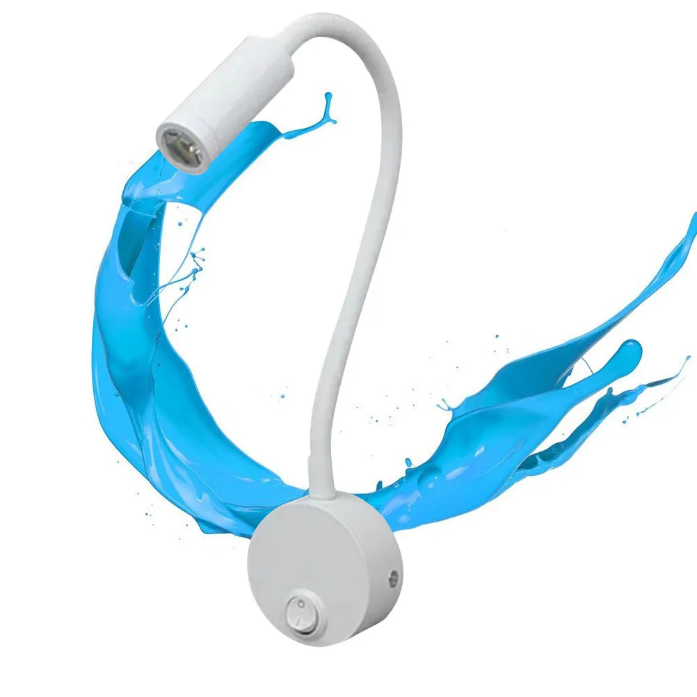 

2pcs Led Bedside Reading Lamp 3W Flexible Neck Eye-Caring Light For Home Office Dorm Nightstand Bookcase White