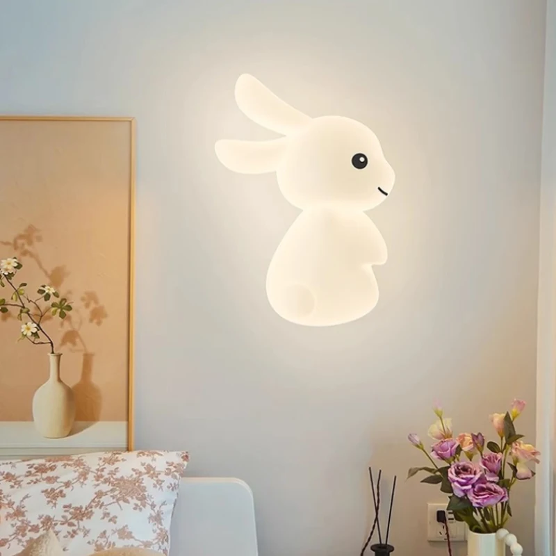 

Cute Rabbit Wall Lamps LED Children's Room Lamp Modern Simple Warm Baby Room Nursery Little Girl Boy Bedroom Bedside Wall Lights