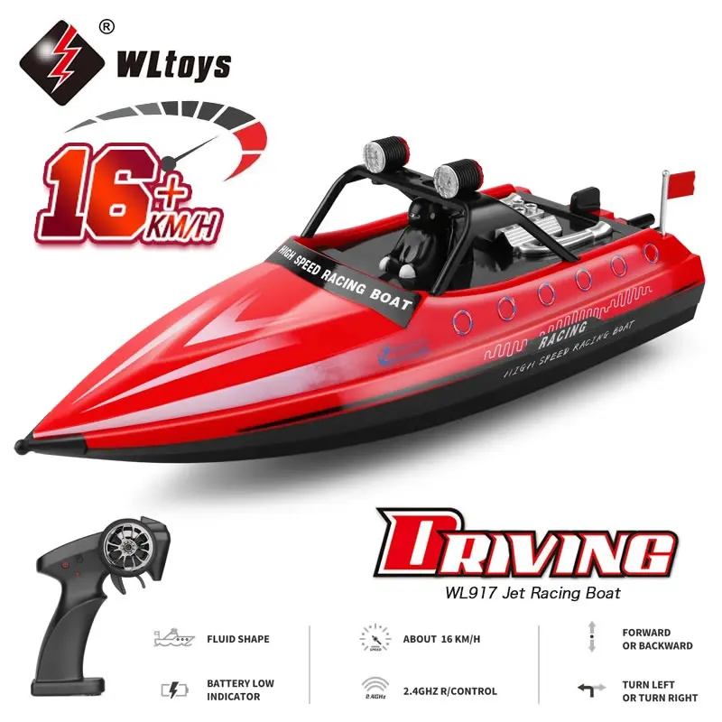 WLtoys WL917 917 RC Racing Boat 16KM/H 2.4GHz Remote Control Toys High Speed Ship Jet Speedboat BoatsToy Adults Boys Kids Gift