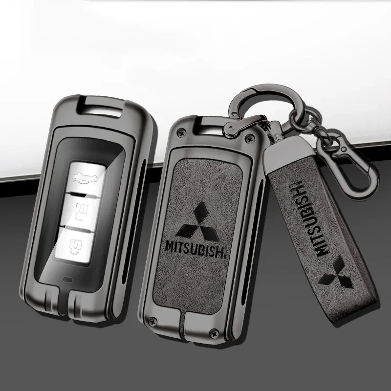 Funda de cuero para llave de coche, carcasa sin llave para Mitsubishi Outlander Lancer Eclipse Mirage Xpander ASX Pajero Eclipse Cross Montero