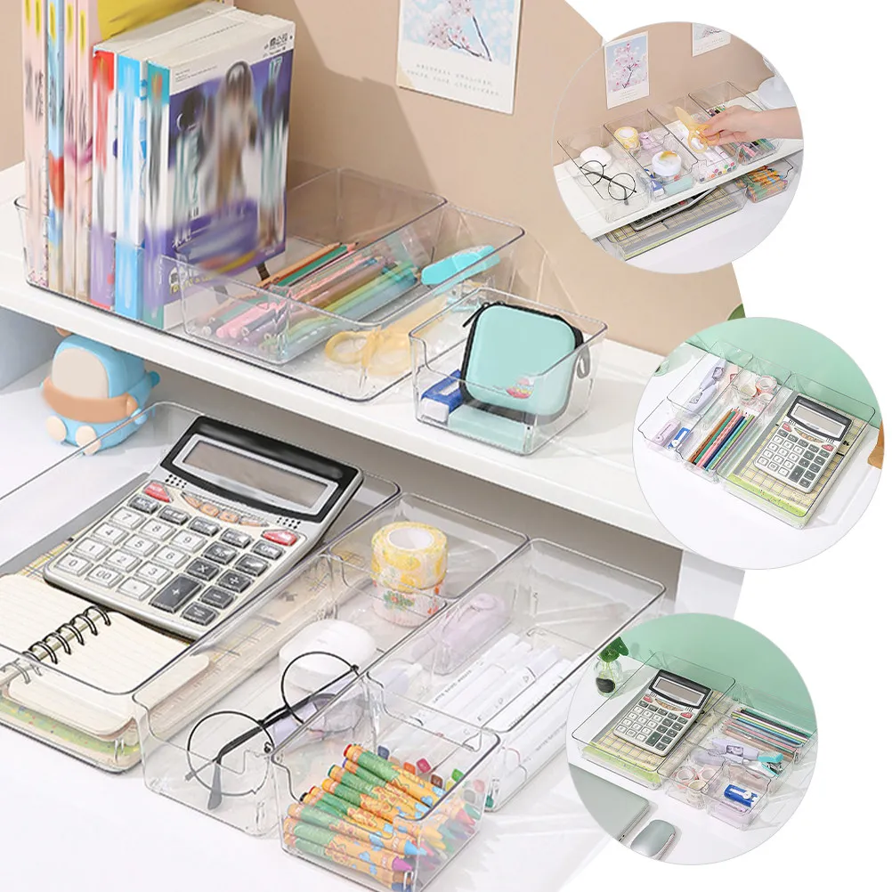 3Pcs Storage Box Organizer Large Capacity Desk Organizer Compartment Case for Pens Makeup Brushes Cosmetics Office and Home