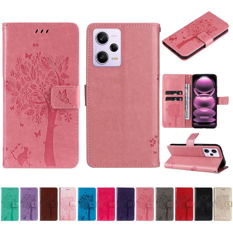 Leather Case For Xiaomi Redmi Note 12 12S 12C Phone Cover Flip Wallet Card Book Coque for Poco C65 X6 F6 M6 Pro 4G Fundas