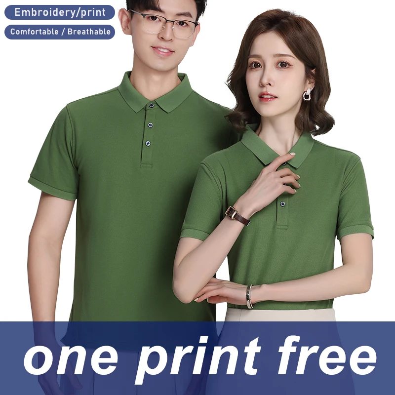 

Customized Printed Casual Fashion Unisex Collar T-shirt Women Men Tops Polo Shirts With Logo Embroidered