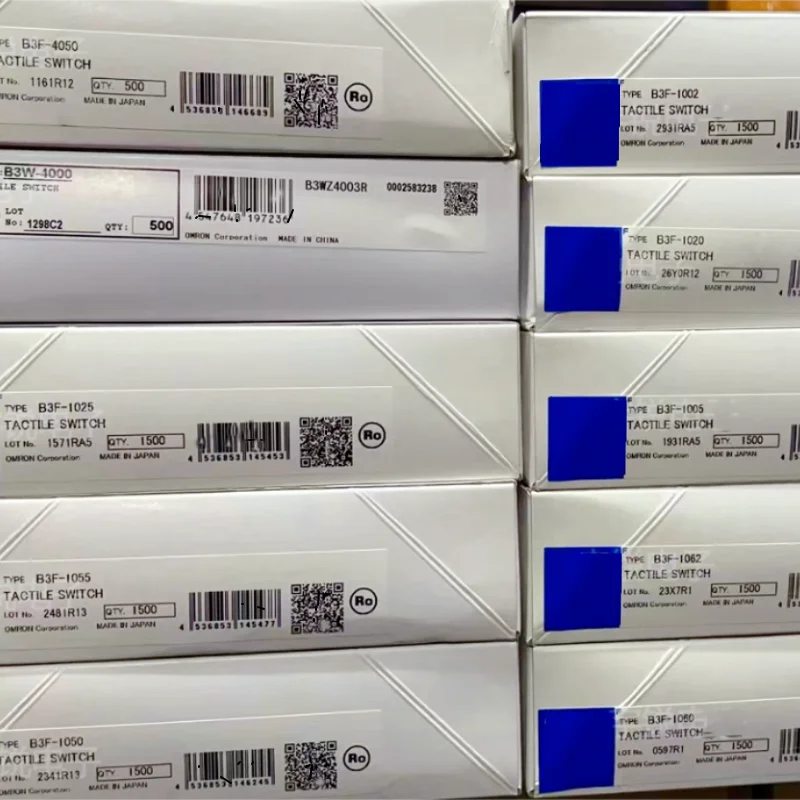 Interruptor tátil original, B3F, 6x6x4,3mm, 5mm, 7mm, 7,3mm, 9,5mm, B3F-1000, 1005, 1020, 1022, 1025, 1050, 1052, 1055, 1060, 1062, 1070, 1072, 10 PCes