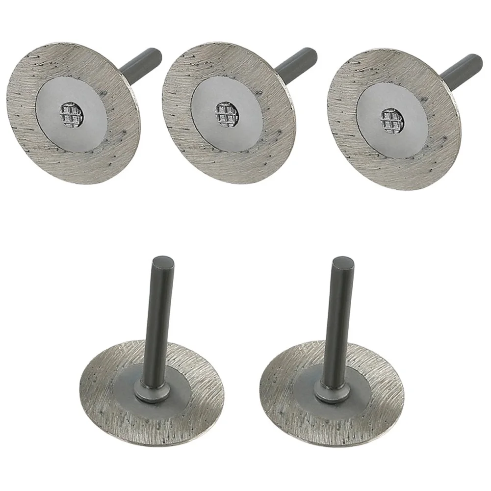 5Pcs Diamond Cutting Disc 6mm Shank 40mm Circular Saw Blade W/ Mandrel For Wood Metal Stone Cutting Electric Grinder Rotary Tool