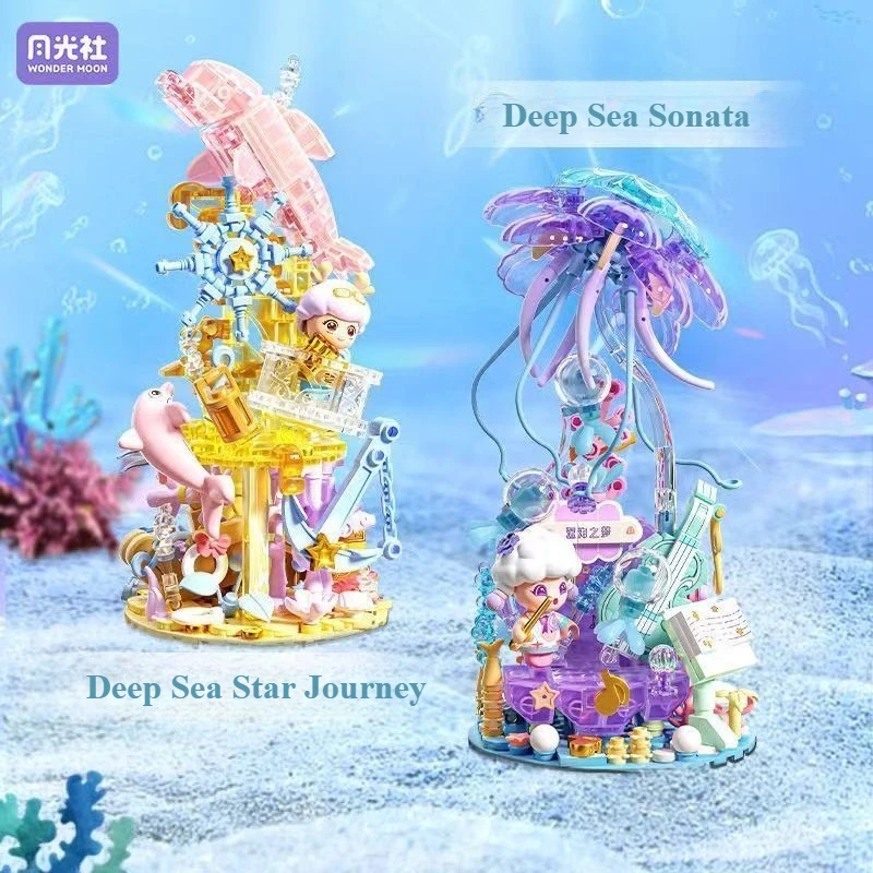 

WONDER MOON Dream Deep Sea Sonata Building Block Assembly Model Girl's Desktop Decoration Model Creative Handicraft DIY Toy