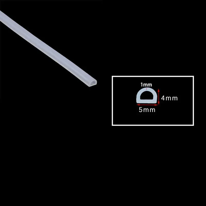 1-10 متر D شكل سيليكون المطاط ختم الشريط شبه دائرة جوفاء ارتفاع درجة الحرارة ذاتية اللصق نافذة الباب شريط عازل للصوت