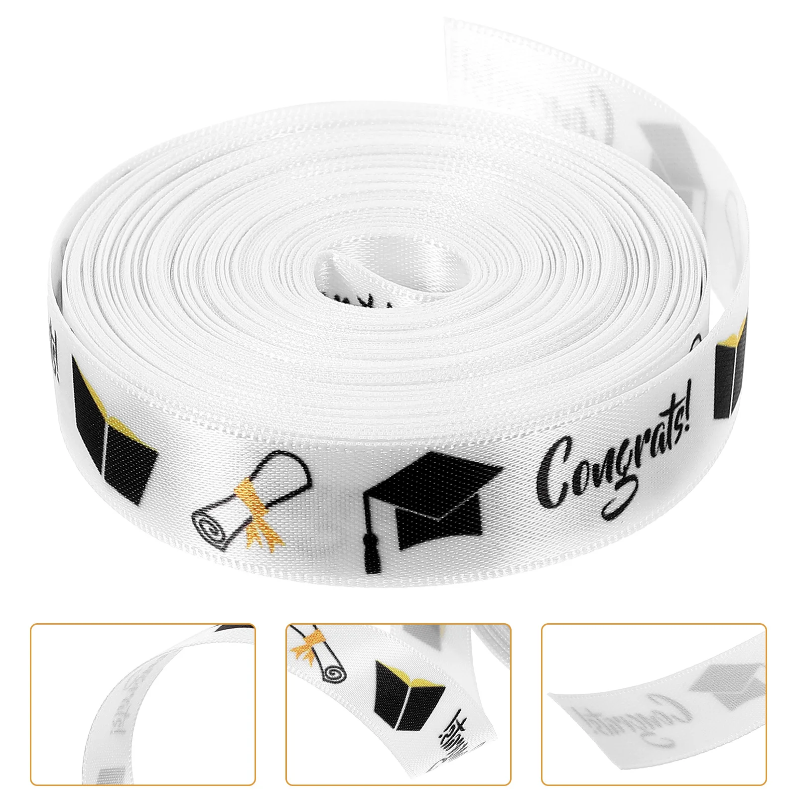 2024 Graduation Season 2cm Wide Polyester Ribbon Roll for Gift Wrapping Party Decoration Craft Projects Rich Color