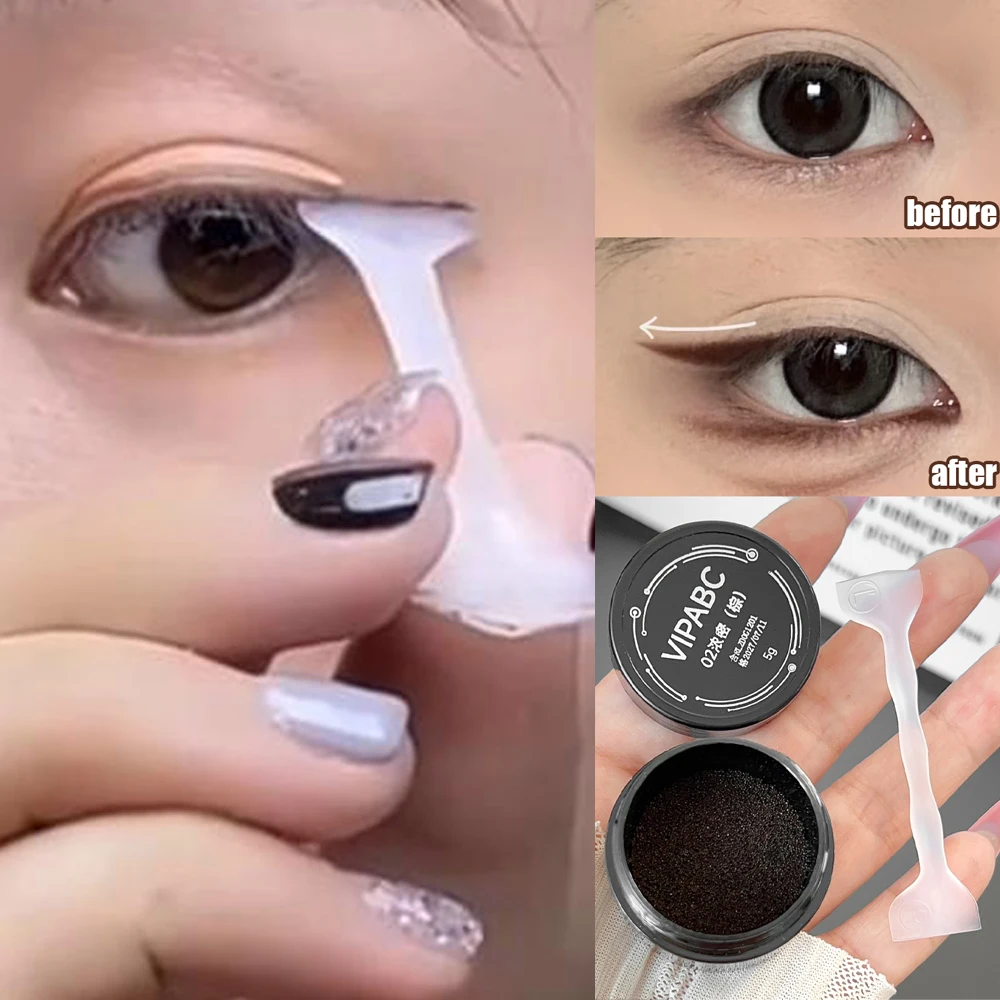 Waterproof Eyelash Stamp Set Brown Color Eye Liner Template with Ink Easy To Use Quick Dry Eyelashes Eyes Makeup Tools Beginners