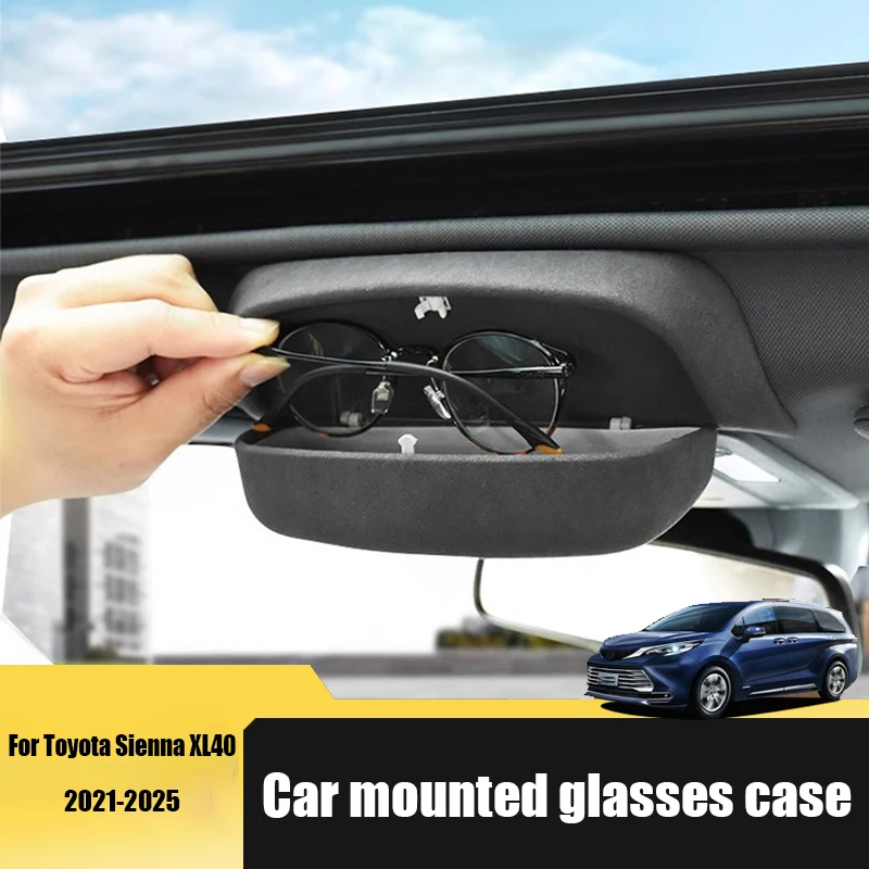 

Car glasses case made of suede material for interior use For Toyota Sienna XL40 2021 2022 2023 2024 2025
