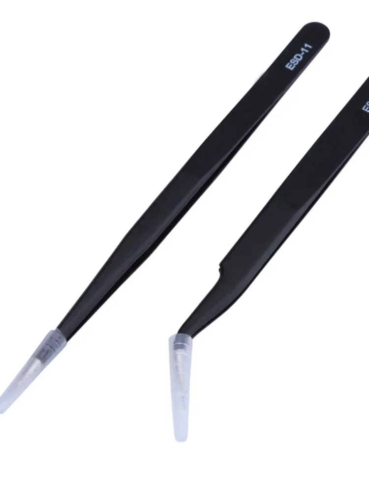 2 pz/set Pinzette di Precisione Antistatiche Set Pinzas Pincet Pinzette ESD In Acciaio Inox Strumenti di Riparazione Elettronica