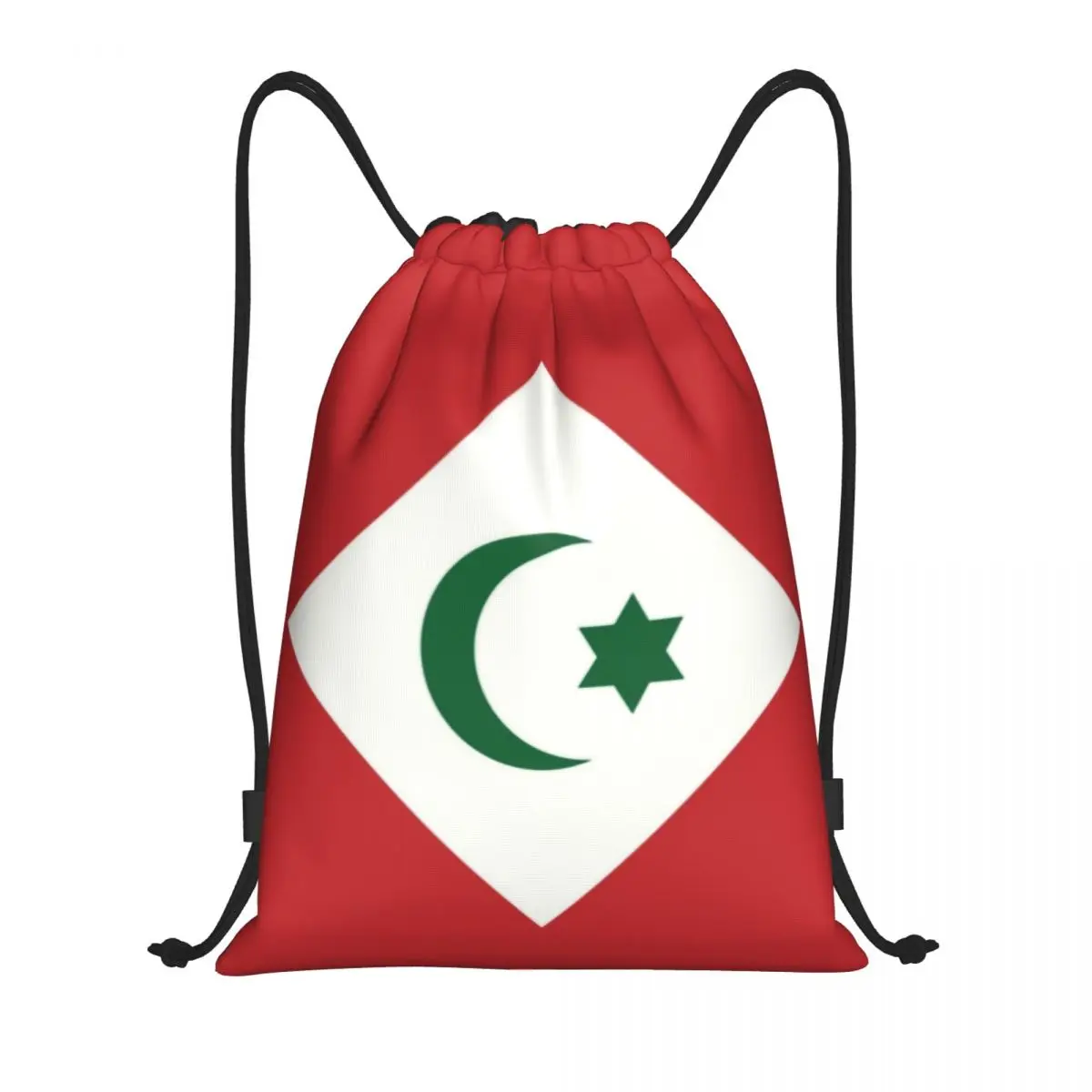 Custom Rif Republic Flag Drawstring Backpack Sports Gym Bag for Women Men Shopping Sackpack