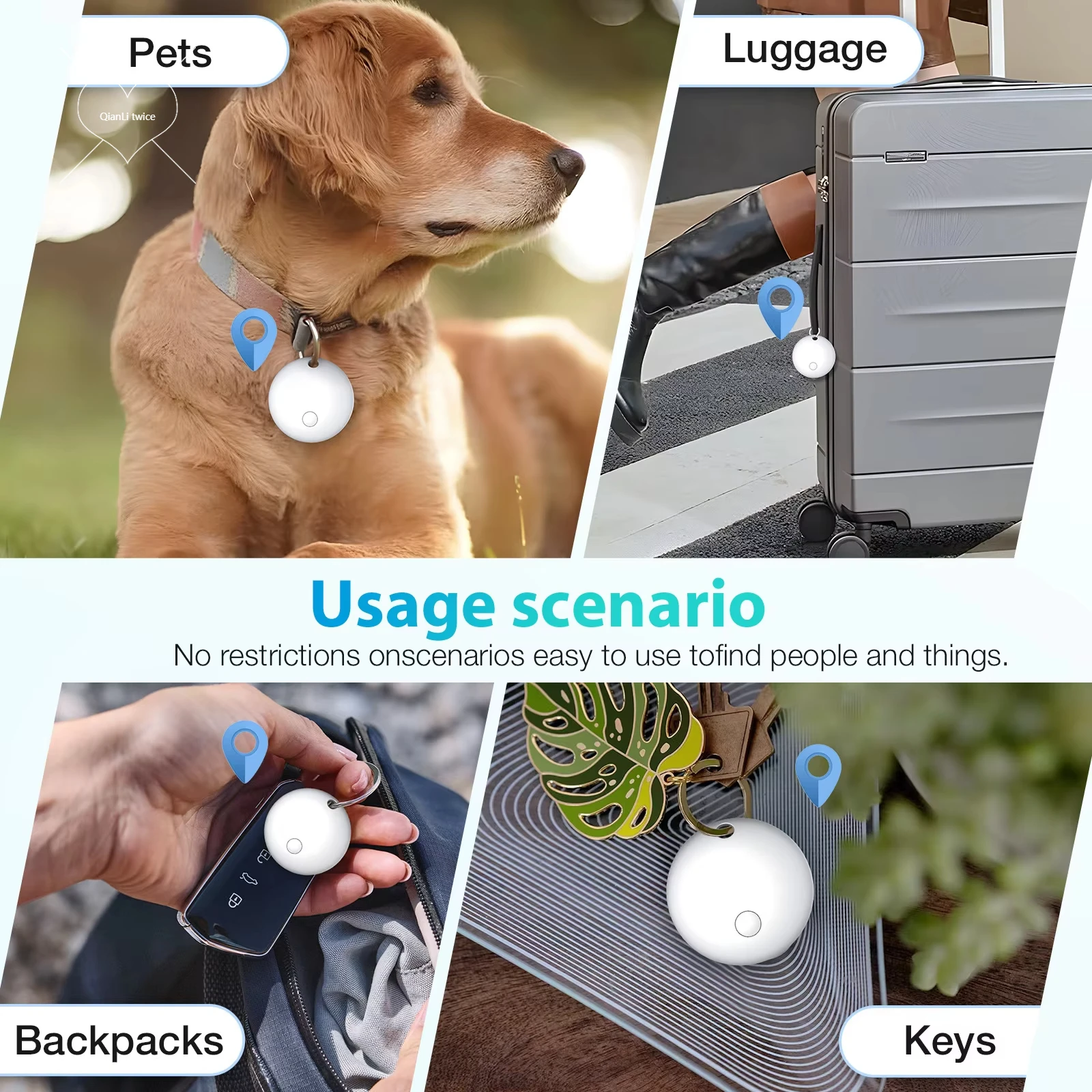 

Polttopuut FindMy Strong Magnetic Tracker with Three Anti Loss and Long lasting Battery Life, Pet Tracker with Anti Detachment,